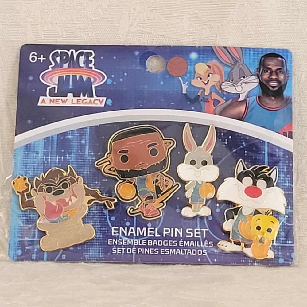 Funko Enamel Pin Set Tune Squad Taz Bugs Bunny Sylvester Tweety LeBron James